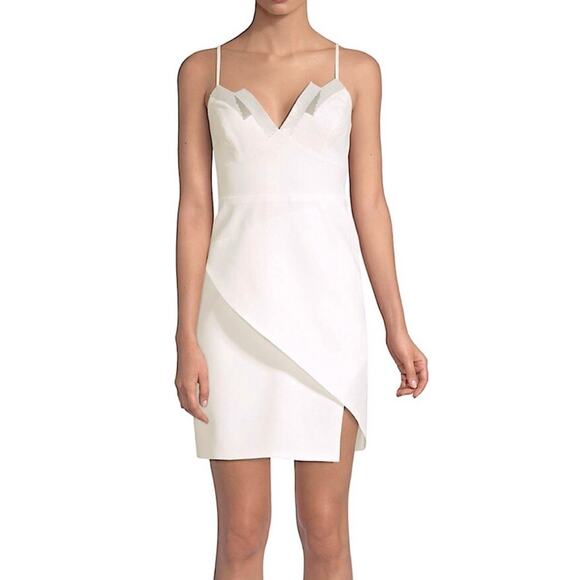 BCBG Maxazria Off White Sequined Banded Pary Cocktail Dress size 6 NEW - Picture 2 of 10